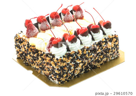 Ice cream cake with cherry on top 29610570