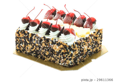 Ice cream cake with cherry on top 29611366