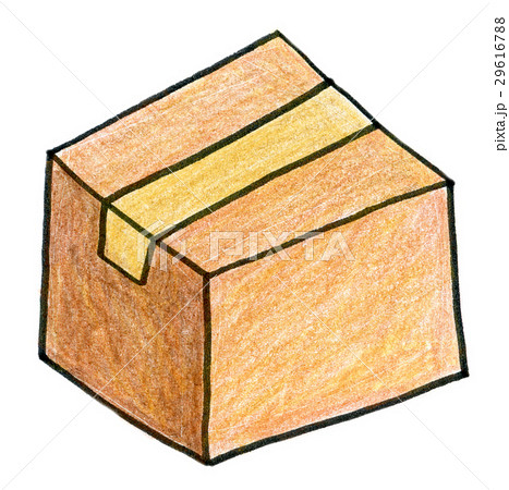 色鉛筆イラスト ダンボールのイラスト素材