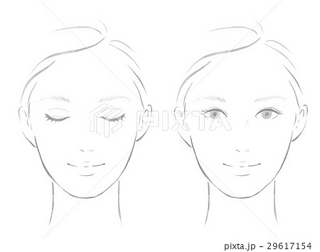 女性の顔 ラインのイラスト素材 29617154 Pixta