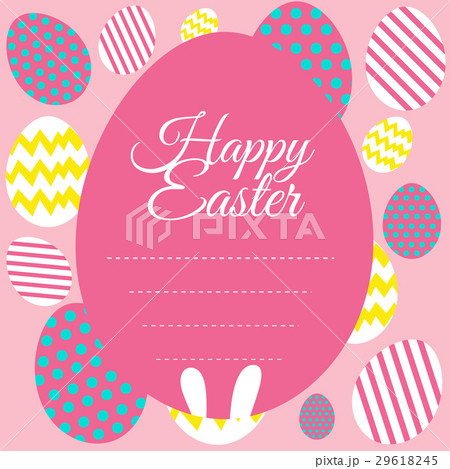 happy easter card template with pink backgroundのイラスト素材