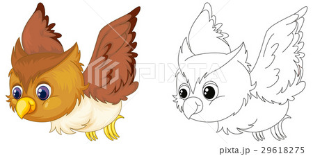 Animal outline for owl flying 29618275
