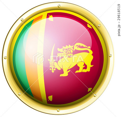Sri Lanka flag on round icon 29618519