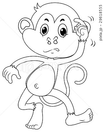 Animal outline for cute monkey 29618555