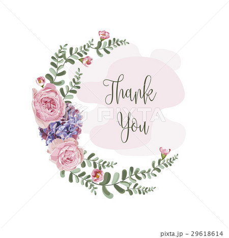Wreath of flowers in romantic with white backgroun Wreath of flowers in romantic with white backgroun 29618614