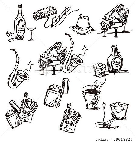 ピアノとサックスなどのイラスト 29618829