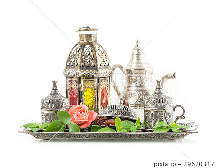 Ramadan kareem. Tea table setting withdates 29620317