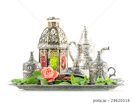 Ramadan kareem. Tea table setting withdates 29620318