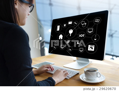 IOT business man hand working and internet of () 29620670