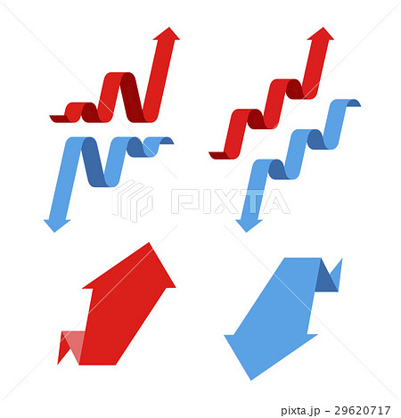 Increase, recession, growth, decline arrows. 29620717