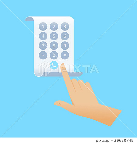 Hand is dialing number on a screen flexible phone 29620749