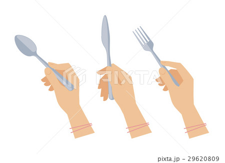 Female hands with cutleries Female hands with cutleries 29620809