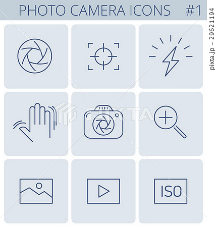 Digital photo camera line symbols.  29621194