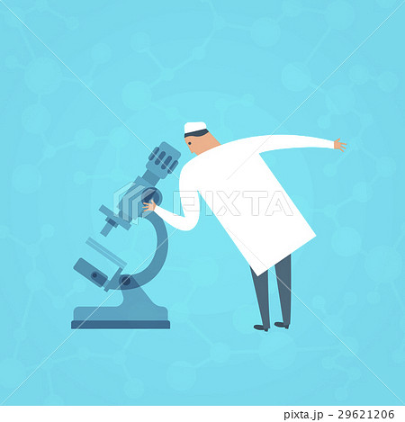 Doctor looking through a microscope. 29621206