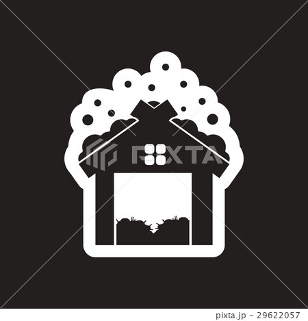 flat icon in black and white barn 29622057