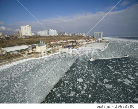 Frozen Black Sea in Odessa Ukraine 29623580