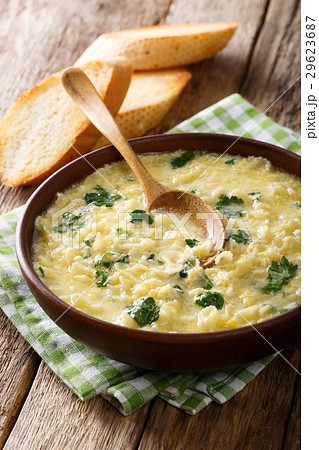 egg stracciatella with farfalline pasta and cheese 29623687