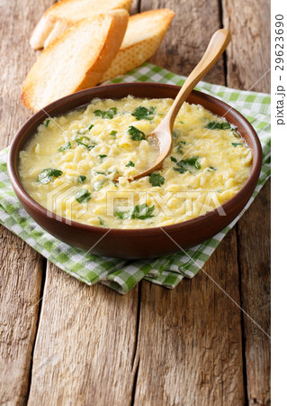 Italian egg soup stracciatella 29623690