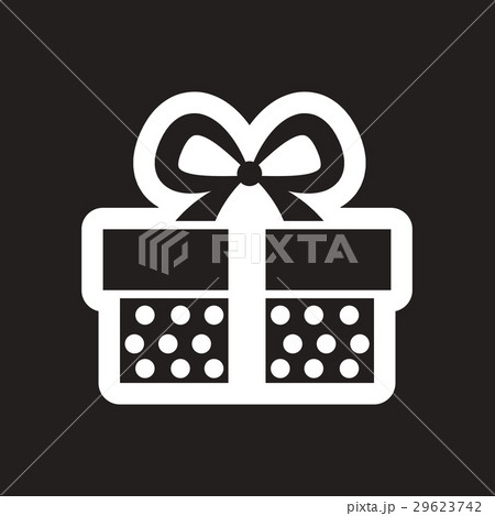 Flat icon in black and white gift Flat icon in black and white gift 29623742