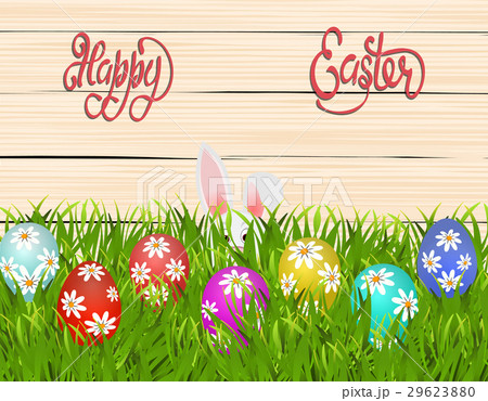 Happy easter. Easter colored eggs with a pattern Happy easter. Easter colored eggs with a pattern 29623880