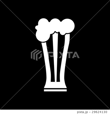Flat icon in black and white glass of beer Flat icon in black and white glass of beer 29624130