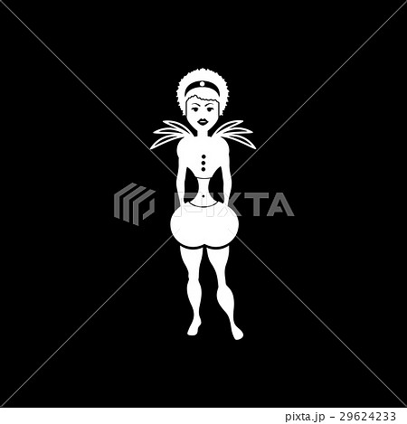 Flat icon in black and white carnival dancer 29624233