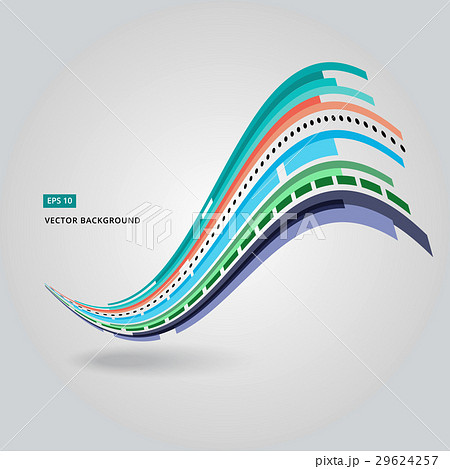 Multi-color curve line abstraction vector 29624257