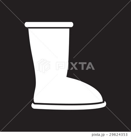 Flat icon in black and white ugg boots 29624353