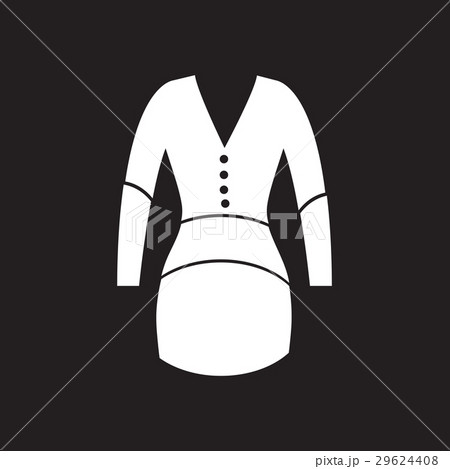 Flat icon in black and white dress Flat icon in black and white dress 29624408