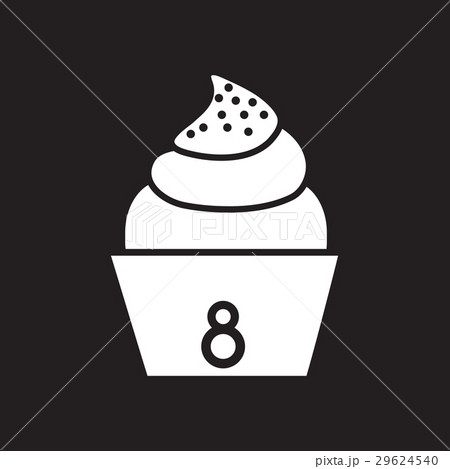 Flat icon in black and white cupcake Flat icon in black and white cupcake 29624540