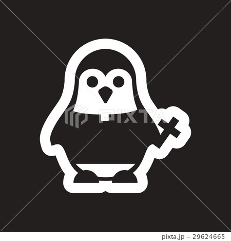 style black and white icon penguin priest 29624665