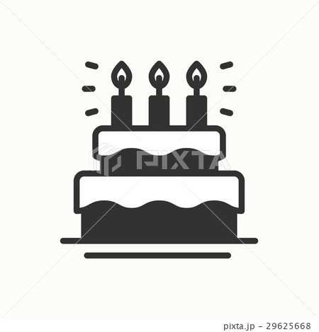 Birthday cake, pie with candles icon. Happy 29625668