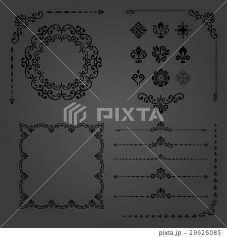 Vintage Set of Vector Horizontal, Square and Round 29626085