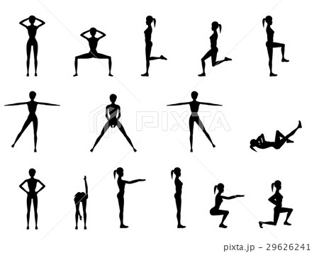 Girl Dioing Exercise on White Background Vector 29626241