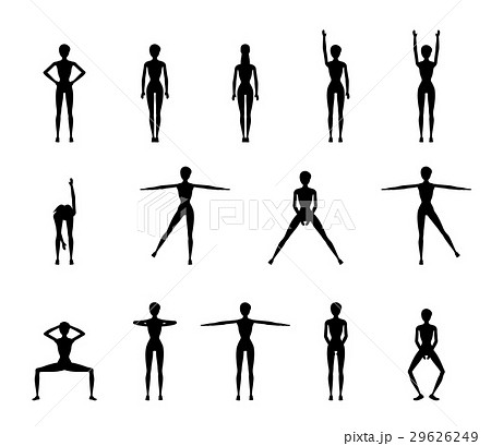 Girl Dioing Exercise on White Background Vector Girl Dioing Exercise on White Background Vector 29626249