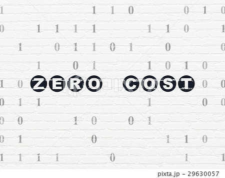 Finance concept: Zero cost on wall background Finance concept: Zero cost on wall background 29630057