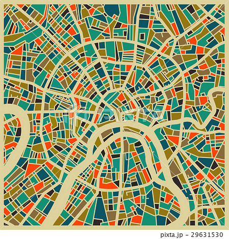 Moscow colourful city plan 29631530