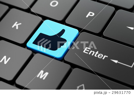 Social media concept: Thumb Up on computer 29631770