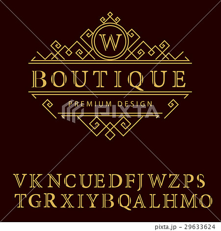 Monogram template. Calligraphic line logo design Monogram template. Calligraphic line logo design 29633624