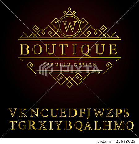Monogram template. Calligraphic line logo design Monogram template. Calligraphic line logo design 29633625