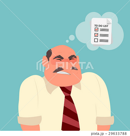 Businessman confused with paper note with to do Businessman confused with paper note with to do 29633788