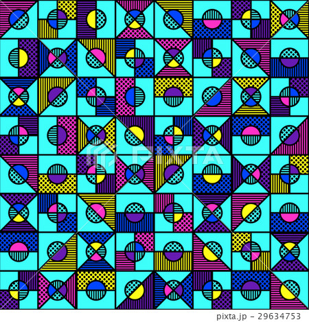 bright geometric seamless pattern in 80s style bright geometric seamless pattern in 80s style 29634753