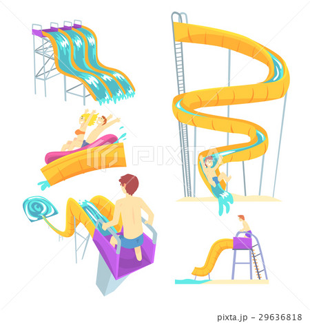 People having fun playing water slides, set for People having fun playing water slides, set for 29636818
