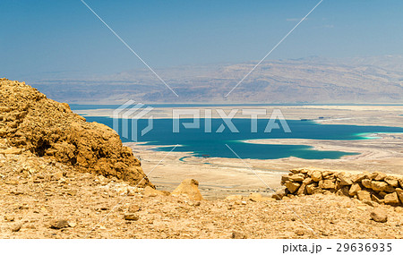 Ruins of Masada fortress and Dead Sea 29636935