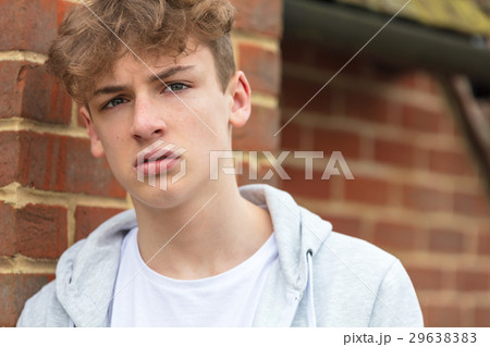 Boy Male Child Teenager Wearing Hoody Boy Male Child Teenager Wearing Hoody 29638383