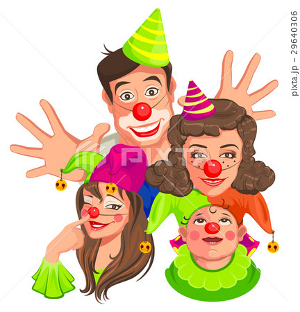 Family of clowns. Dad, Mom, Daughter, Son Family of clowns. Dad, Mom, Daughter, Son 29640306