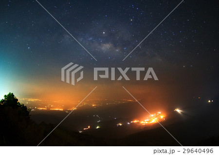 Milky way galaxy over mountains at Phutabberk Milky way galaxy over mountains at Phutabberk 29640496
