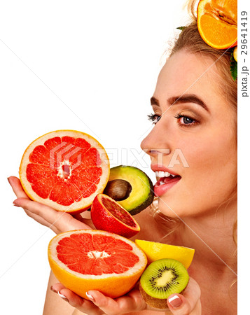 Hair and facial mask from fresh fruits for woman Hair and facial mask from fresh fruits for woman 29641419
