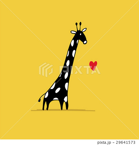 Giraffe in love, funny sketch for your design 29641573