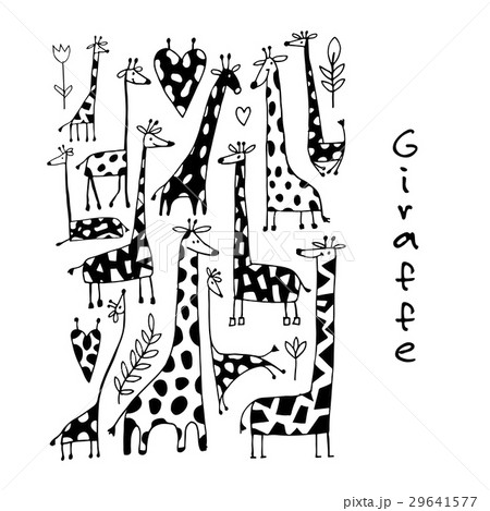 Giraffes collection, sketch for your design 29641577